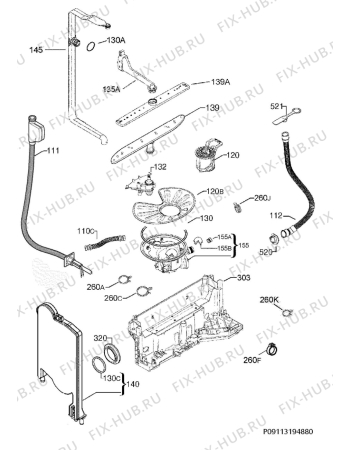 Взрыв-схема посудомоечной машины Faure FDV15002FA - Схема узла Hydraulic System 272